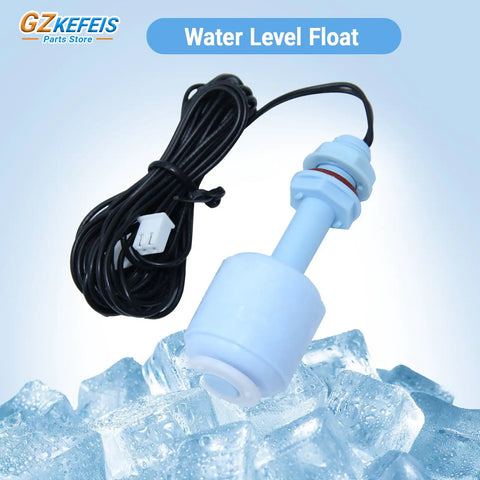 Plug And Play Water Level Float Switch For Commercial Ice Machines No Fuss Quick Install Universal Two Line Sensor Replacement For Ice Makers Food Grade PP Material 12 Volts, blue PP float with cable