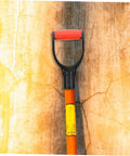 Heavy Duty Shovel Handle Replacement Grip for Garden Tools with ergonomic anti slip comfort grip on distressed background