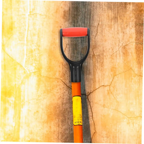 Heavy Duty Shovel Handle Replacement Grip for Garden Tools with ergonomic anti slip comfort grip on distressed background