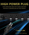 Tough As Nails 10 Socket Power Conditioner Surge Sequencer With Quick USB Type C Charger 3300W power plug with 3.8FT cable
