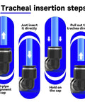 Diagram showing tracheal insertion steps for Six Pack 3/8 Inch OD to 3/8 Inch NPT Male Elbow Push to Connect Fittings for Pneumatic Air Lines