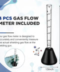 4 Pack Pro Grade Gas Flow Meter Tester Set For Argon And CO2 Flow Control, Mig And Tig Welder Accessories, 5.4-inch size image