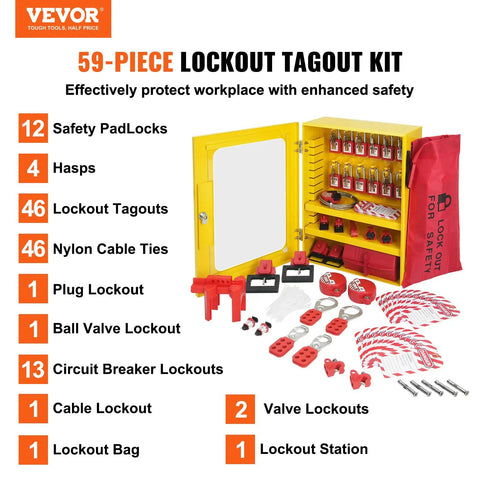 Professional Grade Electrical Lockout Tagout Kit With Heavy Duty Padlocks And Circuit Breaker Locks Built Tough To Keep Your Crew Safe While Locking Systems Down Right Every Time
