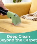 Using Replacement 3 Inch Heavy Duty Grime Busting Stain Brush Head for Portable Carpet And Upholstery Cleaners on sofa.