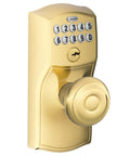 Keyless Entry Door Lock With Camelot Keypad And Knob No Key Needed Electronic Access Flex Lock Auto Lock Bright Brass Finish
