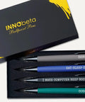 Ballpoint Pen Set Of 4 For Programmers And Techies with engraved quotes in an elegant gift box