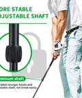 Golfer holding Two Pack Adjustable Golf Club Set 23 To 39.5 Inch Length For Backyard Golf Fun with aluminum shaft