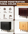 Smooth As Silk Water Based Wood Stain For Indoor And Outdoor Projects Fast Drying In rich red cherry, applied on wood cabinet.