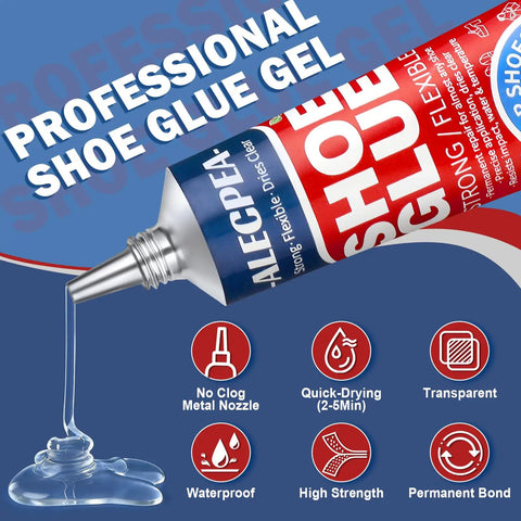 Clear Shoe Glue For Quick Fixes Heavy Duty Shoe Repair Adhesive That Bonds On Contact, Dries In 24 Hours, Waterproof, Flexible