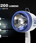 Corded Handheld Boat Spotlight 12V DC Halogen 1200 Lumens Beast Bright Wide Beaming Glare Free Beam Rugged ABS Casing