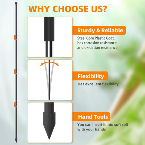 Portable 25 Piece 46 Inch Electric Fence Posts Kit With 75 Insulators showing post flexibility and durability details