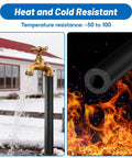 8 Pack Pipe Insulation Foam Tubes 1 Inch ID By 0.375 Inch Thick 15.74 Inch Length Black Heat Shield For Outdoor Water Pipes AC Units Gym Equipment Handles Roof Racks And More, highlighting durability against heat and cold temperatures.