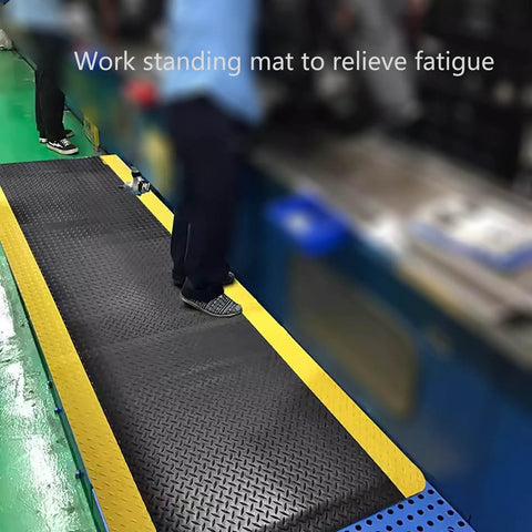 Heavy Duty Non Slip Standing Mat, Thick Cushioned Pad Built Rock Solid, Industrial Antifatigue Floor Tile To Crush Leg Tiredness And Keep Crews Fresh Through Grueling Shifts, Dependable Gray