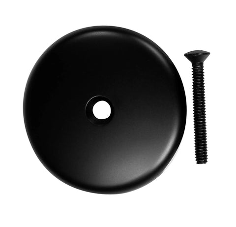 D93-62 One And A Half Inch Coarse Thread Tip-Toe Bathtub Drain Plug Trim Set With One-Hole Overflow Faceplate Matte Black ADA Approved