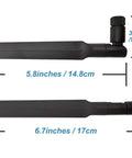 High Gain 9 dBi Wideband Omni Antenna for 3G 4G LTE Networks 698 2700 MHz with SMA Male Connector, sizes 5.8 and 6.7 inches