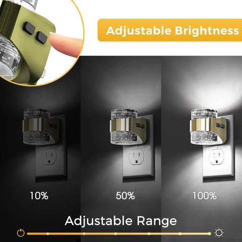 Chill Vibes Led Night Light Plug In Wall With Adjustable Color Temp And Triple Brightness showcasing adjustable brightness features.