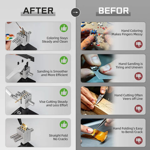 Mini Tabletop Vise That Converts to Handheld, 360 Degree Rotatable Precision Bench Clamp improving craft tasks