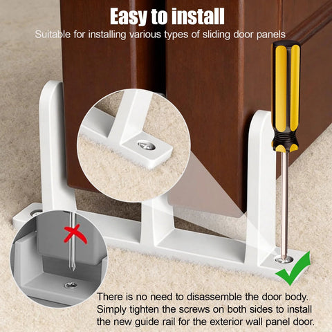 Sliding Closet Door Floor Guide Set White Bottom Track Guides For Stable Door Sliders With Floor Mount Installation
