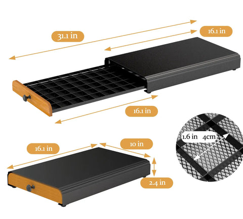 Coffee Pod Drawer Organizer For Nespresso OriginalLine Capsules Holds 60 Pods In 6 Clear Columns Easy Slide Drawer Coffee Storage For Home Office Keeps Flavor Selections Neat And Accessible Black with dimensions.