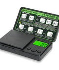 Portable Digital Pocket Scale 0.01 to 1000 g Precision Gram Scale With 7 Units And Tare Function LCD Display open showing backlit screen