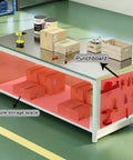 Heavy Duty Battle Ready Double Layer Stainless Steel Workbench With Pegboard Backsplash And Roomy Prep Desk showing tools, storage boxes, and pegboard.