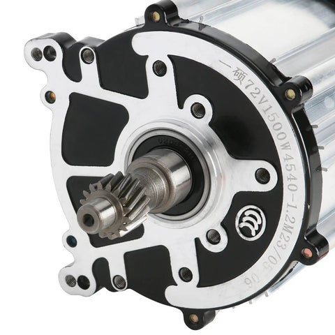 72V 1500W High Speed Brushless Differential Axle Motor For Go Karts Trikes Tricycles Lawn Mowers ATVs Quads Golf Carts 4800 RPM Electric Drive For Performance close-up of metal shaft and housing