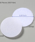 JUMINIZ white 0.59-inch adhesive hook-and-loop fastener dots, circular, 1000 pieces (500 pairs)