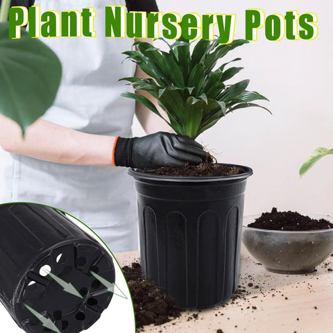 Value Pack Of 120 Pcs 1 Gallon Plastic Plant Nursery Pots With Drainage Holes Ideal For Seedlings Cuttings And Transplanting