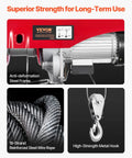 2200lbs Electric Hoist With 328ft Wireless Remote Control 110V Lifting Crane with reinforced steel frame close-up