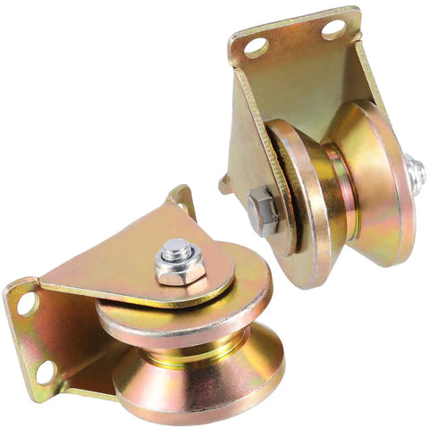 2 Inch V Groove Wheel Set 10 Pcs Beefy Heavy Duty 1045 Steel Sliding Gate Rollers With V Shaped Bracket Built To Last Bearing Pulleys For A Smooth Glide Gate Operation