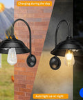 Solar Barn Lights Outdoor Wall Sconces Rustic Vintage Farmhouse Light with Motion Sensor and Three Lighting Modes during day and night