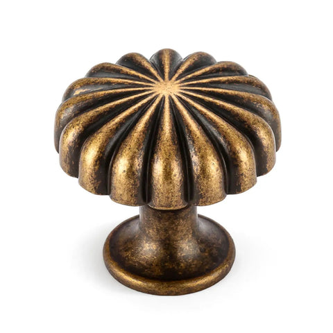 vintage knobs for dresser Flat Round Classic Knob with Square Base Retro Cabinet Single Hole Multipack, Antique Brass / Knob / 12 Pack seamlessly complementing vintage Frog Cabinet Knobs Set