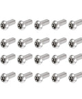 M6x16mm Torx Security Pan Head Machine Screws In 20 Piece Set Premium 304 Stainless Steel Fasteners stacked neatly in rows.