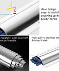 Close-up of Heavy Duty Stainless Steel Cord Cover Raceway For Walls And Floors, Built Like A Tank, showing cable protection and mounting.
