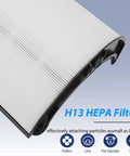 TP7A 360 Degree Glass HEPA Replacement Filter With Carbon For Multi Model Vacuum Cleaners close-up, white pleated design