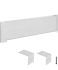 Beefy Heavy Duty 3 Ft Baseboard Heater Cover for Easy Install in Any Bedroom, White Steel Front Panel with screws and end caps