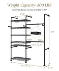 Ultimate Wall Mounted Closet Organizer Game Changer With Hefty Industrial Pipe Build 2 Telescopic Hanging Bars and 5 big shelves dimensions.