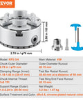 4-Jaw Lathe Chuck 2.75 Inch Self-Centering Precision Machining Tool For Lathe Milling Grinding Machines Pro-Grade Heavy-Duty 45 Steel Rust-Resistant Ideal For CNC And Manual Turning, showing dimensions and components.
