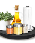 Wooden Lazy Susan Turntable Organizer For Kitchen Countertop And Dining Table 10 Inch Round Rotating Tray with spices and condiments