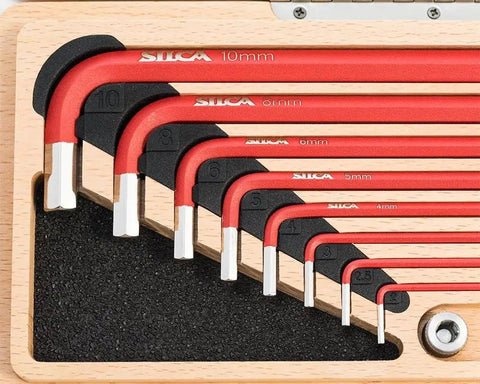 Long Hex Key Set With Magnetic Quarter Inch Driver, Extra Long S-2 Steel Allen Wrenches In 2 2.5 3 4 5 6 8 10mm With Textured Non Slip Grips