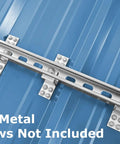 Durable Aluminum Roof Mount Bracket For Unistrut Channel And Solar Racking Extruded 6061 T6 Aluminum installed on blue metal roof