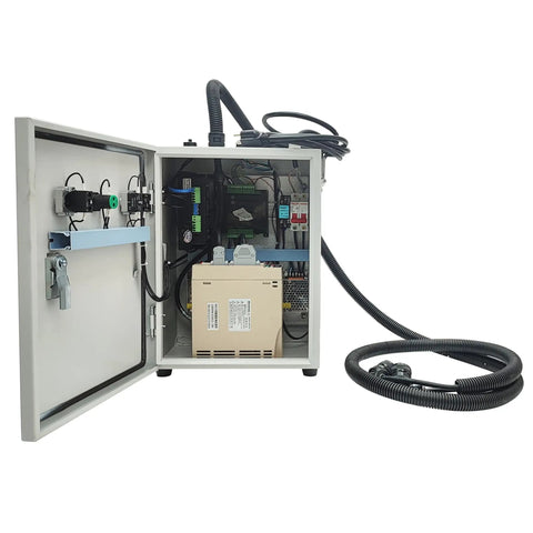 Bull Gauge Portable 110V 2 In 1 Hydraulic Line Boring And Welding Combo With 70 Ton Crawler Pin Press interior view showing components.