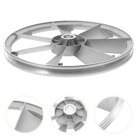 Heavy Duty Single Groove Metal Belt Pulley For Air Compressor Pump Drive, Silver Finish, Detailed Side View.