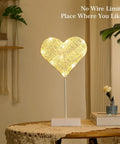 Cozy Star Shaped Table Lamp Cordless Battery Powered Night Light With Winding Cotton Thread And Warm LED in bedroom decor