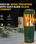 Candle Lantern Value Pack With 3 Candles And Storage Bag Original Size Powder Coated Aluminum Forest Green Collapsible Camp Light