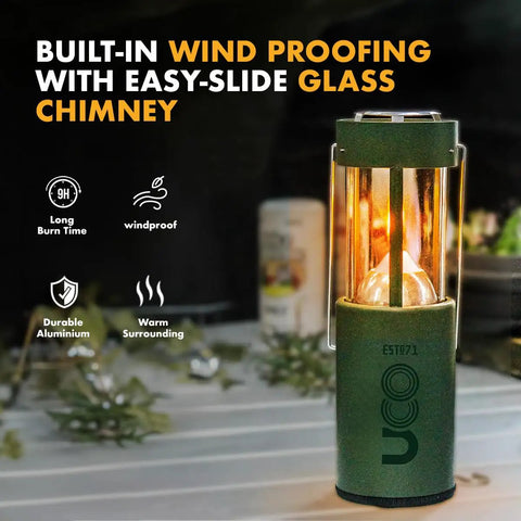 Candle Lantern Value Pack With 3 Candles And Storage Bag Original Size Powder Coated Aluminum Forest Green Collapsible Camp Light
