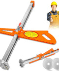 Upgraded Drywall Cutting Tool With 2 Extra Replacement Blades and Extended Nylon Handle Foldable Sheetrock Cutter With 19 Built In Metal Wheels