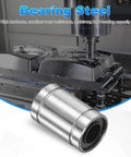 Pro Grade LM6UU Linear Ball Bearing Set With 6mm Bore 12mm OD 19mm Length Four Pack Double Sided Rubber Sealed visible in CNC machine setup