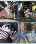 Four 38mm air filters beefed up for 50cc to 212cc engines and VM22 PZ22 PZ26 PZ27 PD18J NC50 carburetors installed on various small motorcycles.