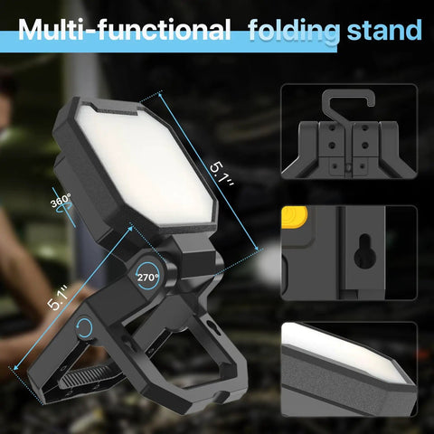 Two Pack Rechargeable Work Light 40W With Magnetic Base And Folding Hook Up To 2000lm Per Light Daylight 6500K Durable Bracket Beast Mode Job Site Lighting For Car Repair Camping Home Projects And Power Outages